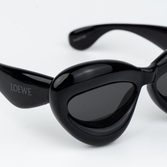 Loewe INFLATED Women Sunglasses Black Grey Cat Eye LW40097I 01A NEW AUTHENTIC